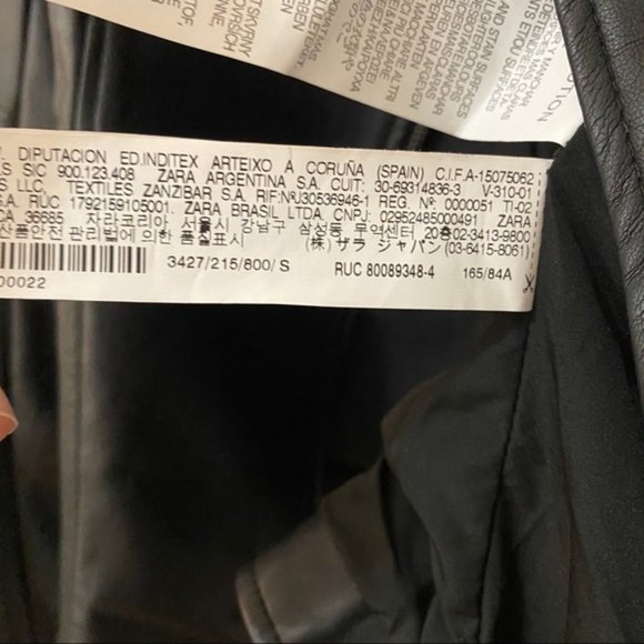 Zara Black Moto Faux Leather Jacket Small - Picture 4 of 8